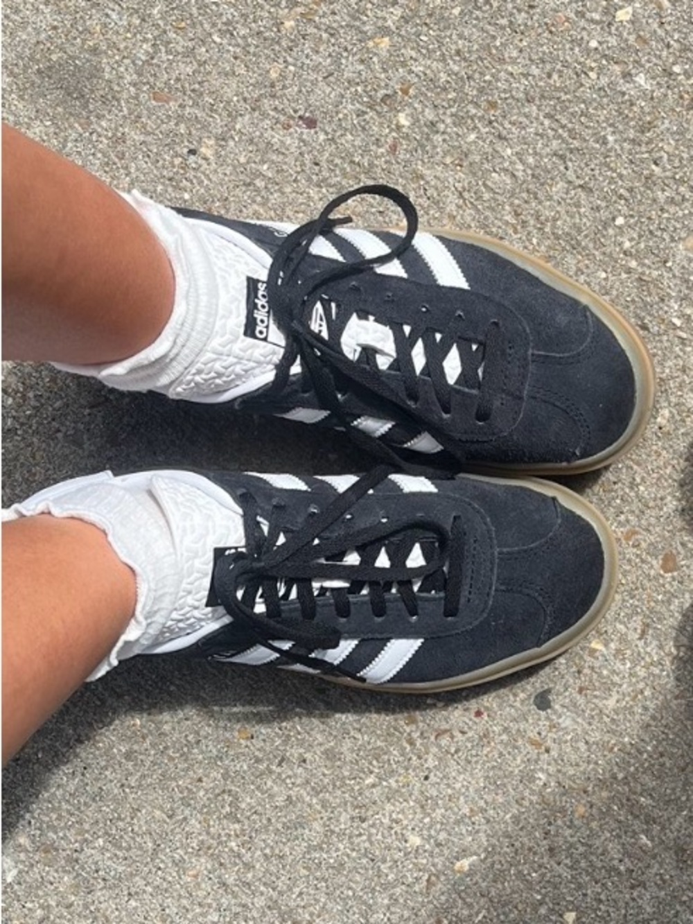 adidas Black Suede Sneakers with White Stripes